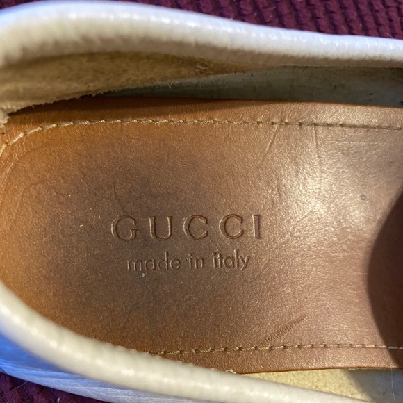 Gucci White Men\'s Leather Drivers Loafers main image 4